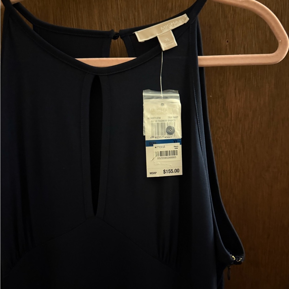 Michael Kors Blue Halter Keyhole Dress New With Tags - Picture 2 of 3